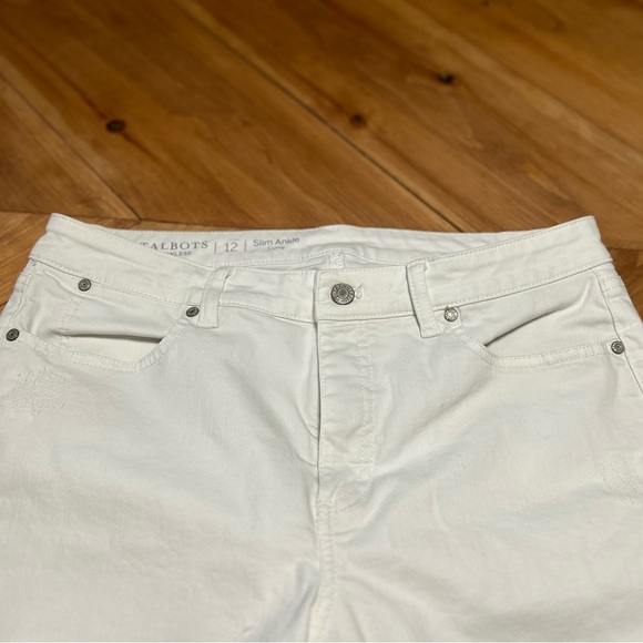 Talbots Flawless Women's Bright White Slim Ankle Curvy jeans size 12 - Picture 4 of 11